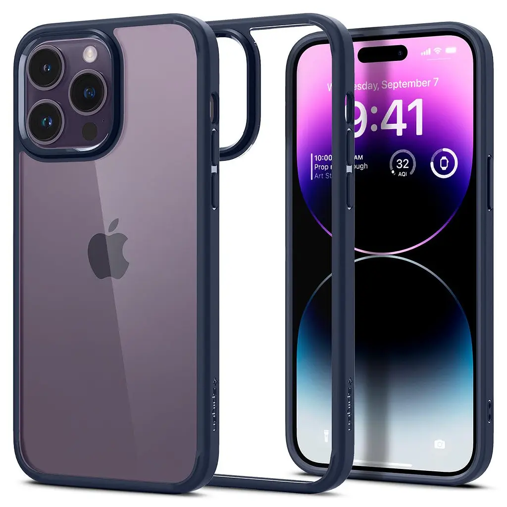 Чохол оригінальний протиударний Spigen Ultra Hybrid Crystal ACS04962 для iPhone 14 Pro (6.1") Navy Blue - фото 5