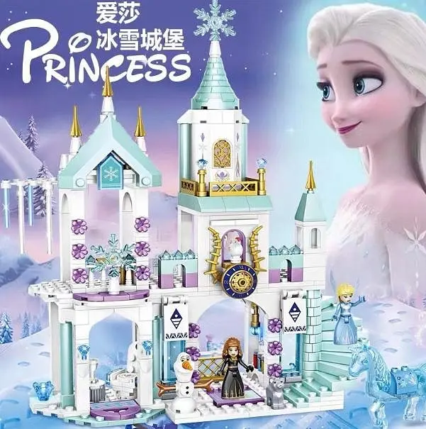 Конструктор «Сніговий замок Ельзи» 360 деталей Princess Крижаний замок із фігурками Ельзи, Анни та Олафа - фото 3