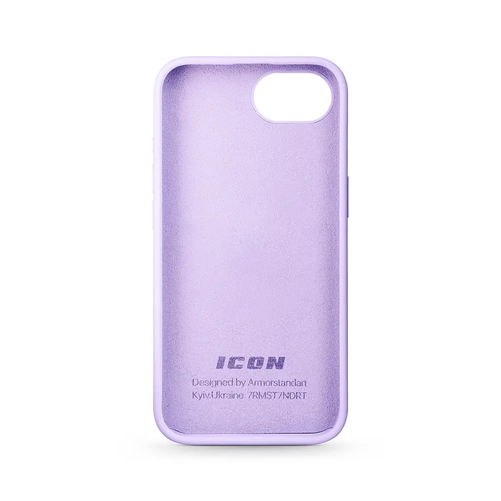 Силиконовый чехол для Apple iPhone 16e/17e, ICON2 Case, фиолетовый, противоударный, панель, защита всего корпуса, матовая поверхность Soft Touch, выступает над дисплеем, совместим с защитными стеклами и пленками, с микрофиброй, ArmorStandart (ARM83966) - фото 2