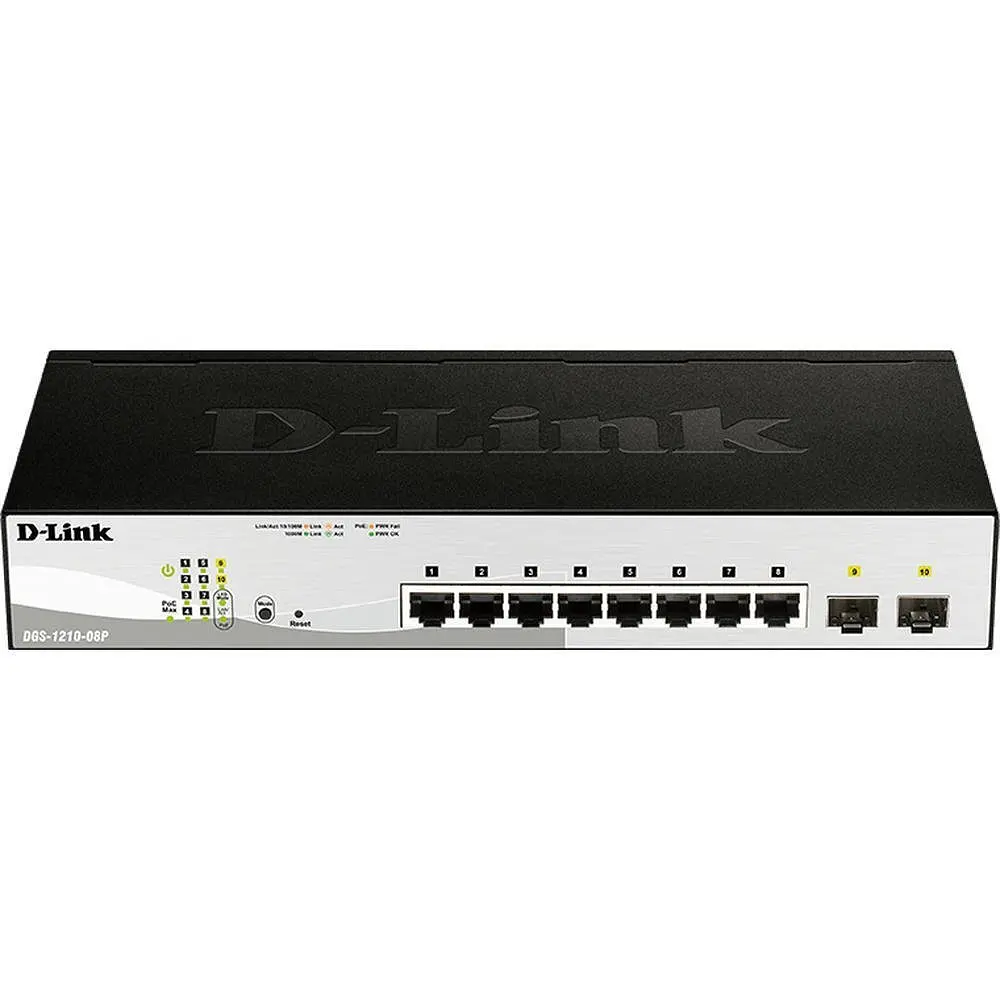 Комутатор DGS-1210-08P 8x1GE PoE, 2xSFP D-Link teh0018140 - фото 2