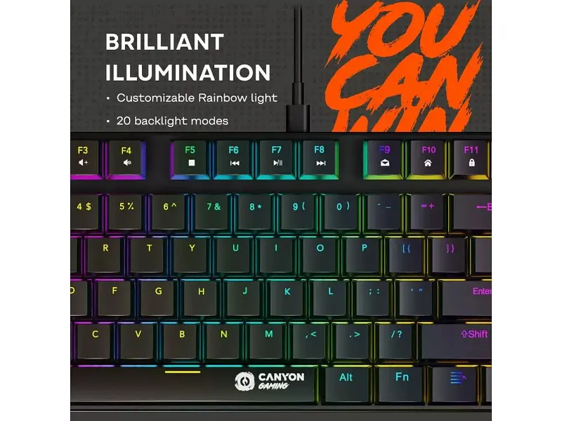 Клавіатура Canyon Cometstrike GK-50 RGB TKL (CND-SKB50-US) - фото 9