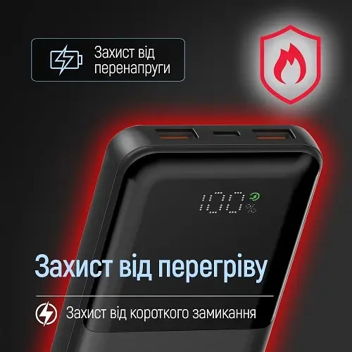 Універсальна мобільна батарея 10000 mAh, Black, 22.5 Вт ColorWay teh0027618 - фото 7