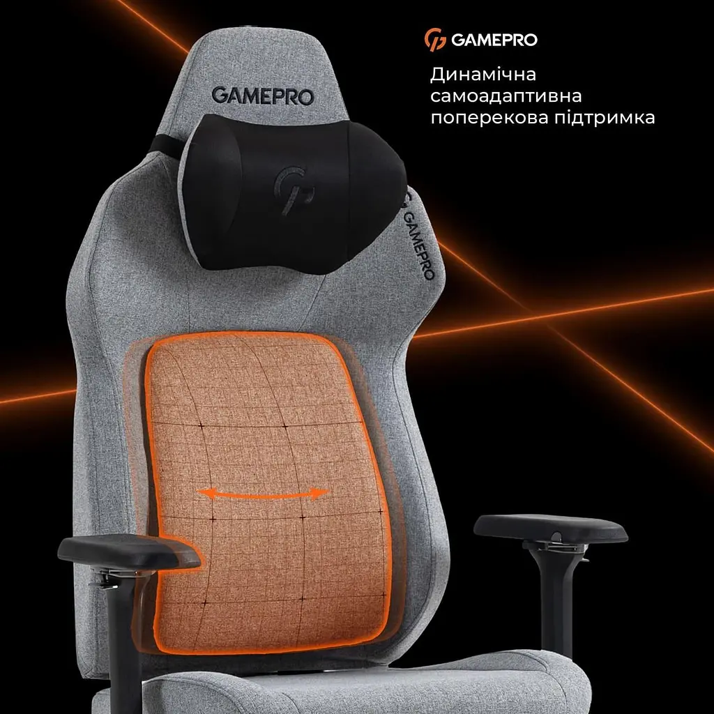 Ігрове крісло GamePro GC925G Gray Black (GC925G) - фото 9