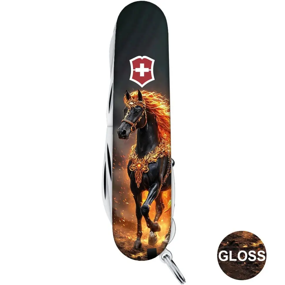 Складаний ніж Victorinox HUNTSMAN ZODIAC Золотий кінь 1.3713.Z5220pk - фото 4