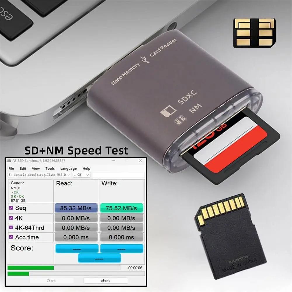 Кардрідер USB 3.0 для карт NM та SD, подвійний слот, швидкість до 5 Гбіт/с - фото 6