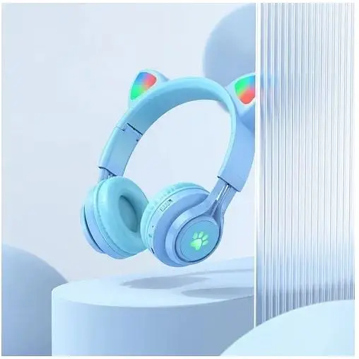 Бездротові навушники Hoco W39 Cat Ear Bluetooth блакитні 6931474779250 - фото 3