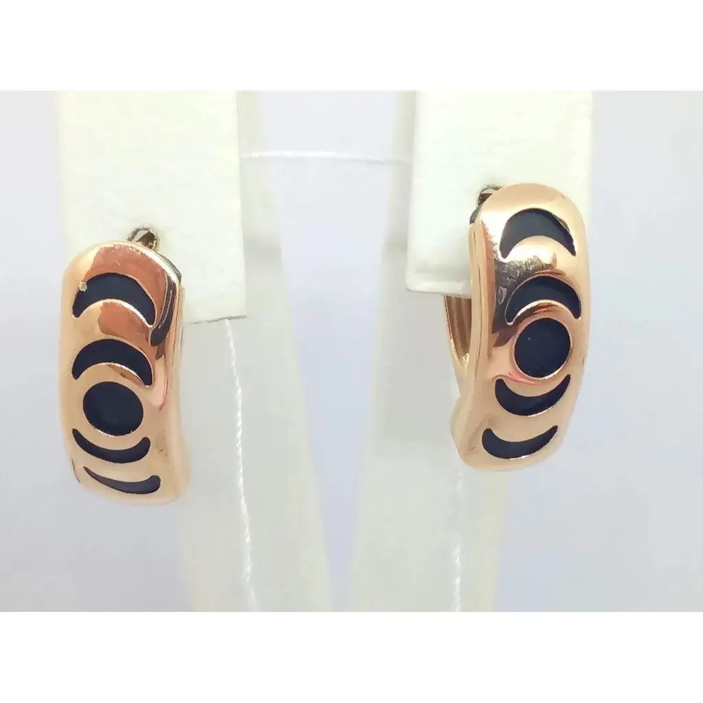 Золоті сережки Tango з каучуком. 930015 - фото 4