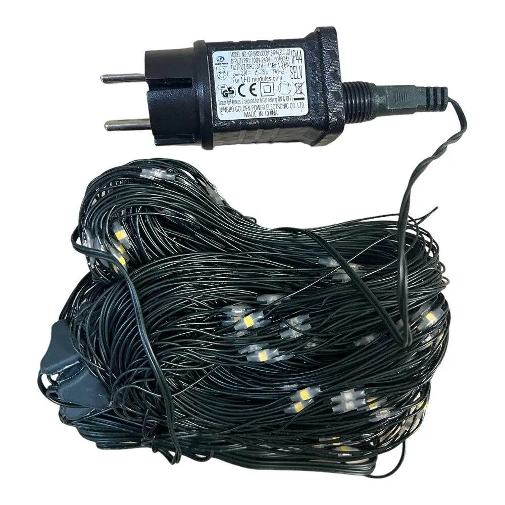 Уличная гирлянда сетка SunLamp 120 LED, 2x2 метра, идеально подходит для сада и парков - фото 3