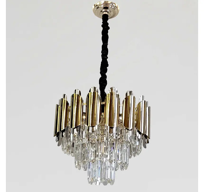 Компактна каскадна кришталева люстра Artlight 88128/400, золото, 6 ламп E14, Ø40,4 см, від 6-15 м² - фото 2