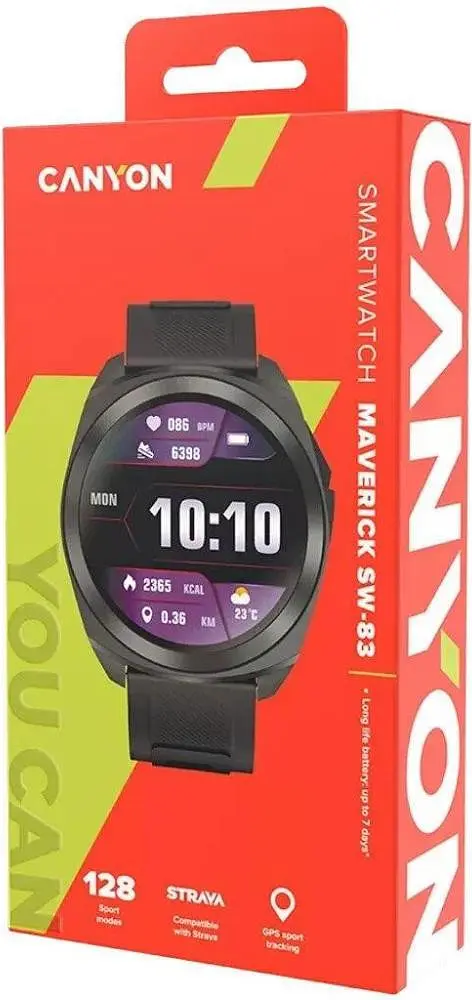 Смарт-часы Canyon Maveric SW-83 Black (CNS-SW83BB) - фото 4