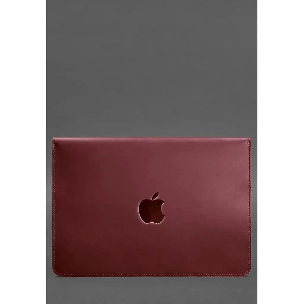 Шкіряний чохол-конверт BlankNote Crazy Horse на магнітах для MacBook 15 дюймів Бордовий - фото 2