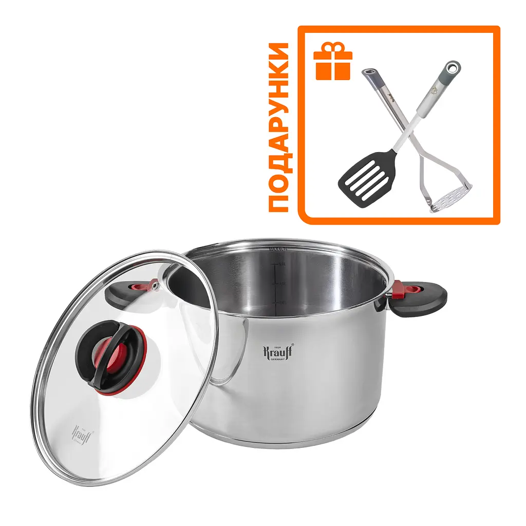 Каструля Prime Chef зі складаними ручками 6,1 л + картоплем'ялка та лопатка Gericht - фото 9