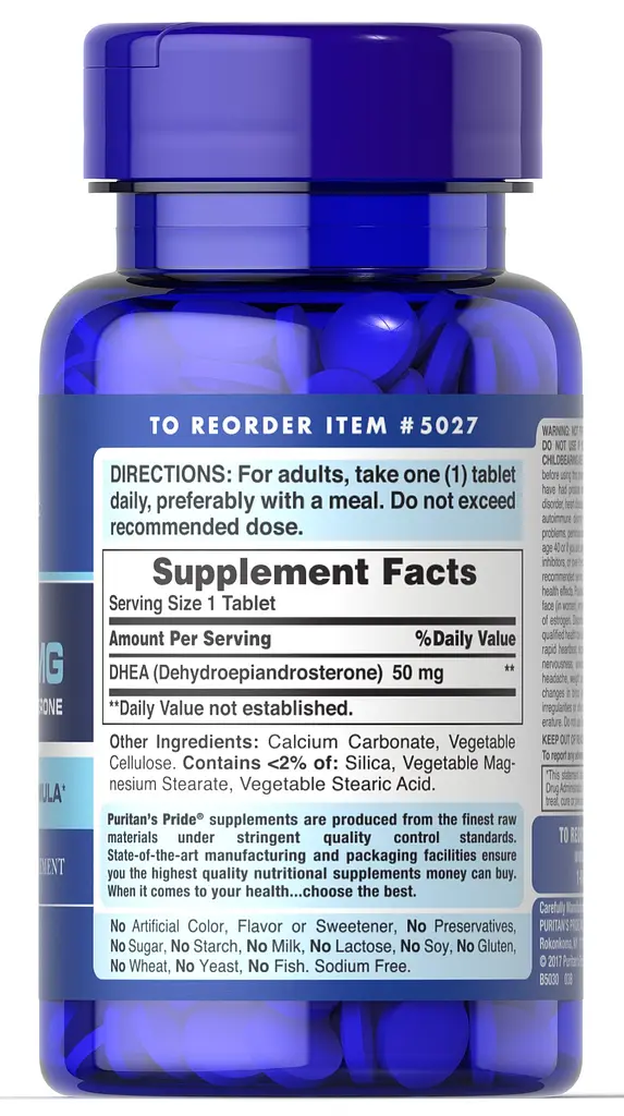 Дегидроэпиандростерон Puritan's Pride DHEA 50 mg 100 таблеток - фото 2