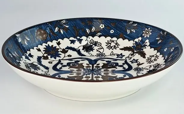 Тарілка, синя, 21x4 см "Тригір'я"