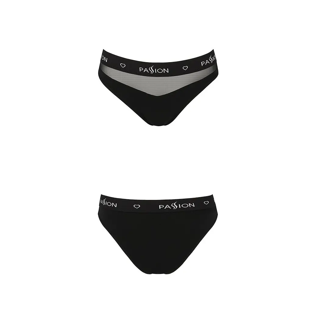 Трусики з прозорою вставкою Passion PS006 PANTIES L, black - фото 5