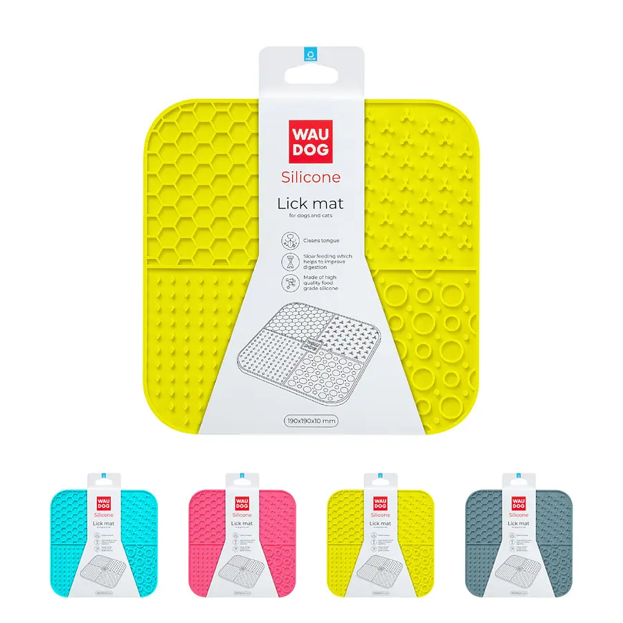 Коврик для слизывания Waudog Silicone 190х190х10 мм желтый - фото 2