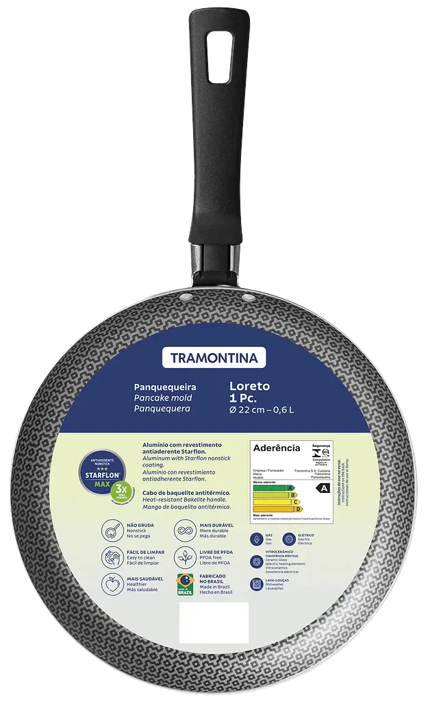 Сковорода Tramontina Loreto 22 см для блинов kuh0016723 - фото 2