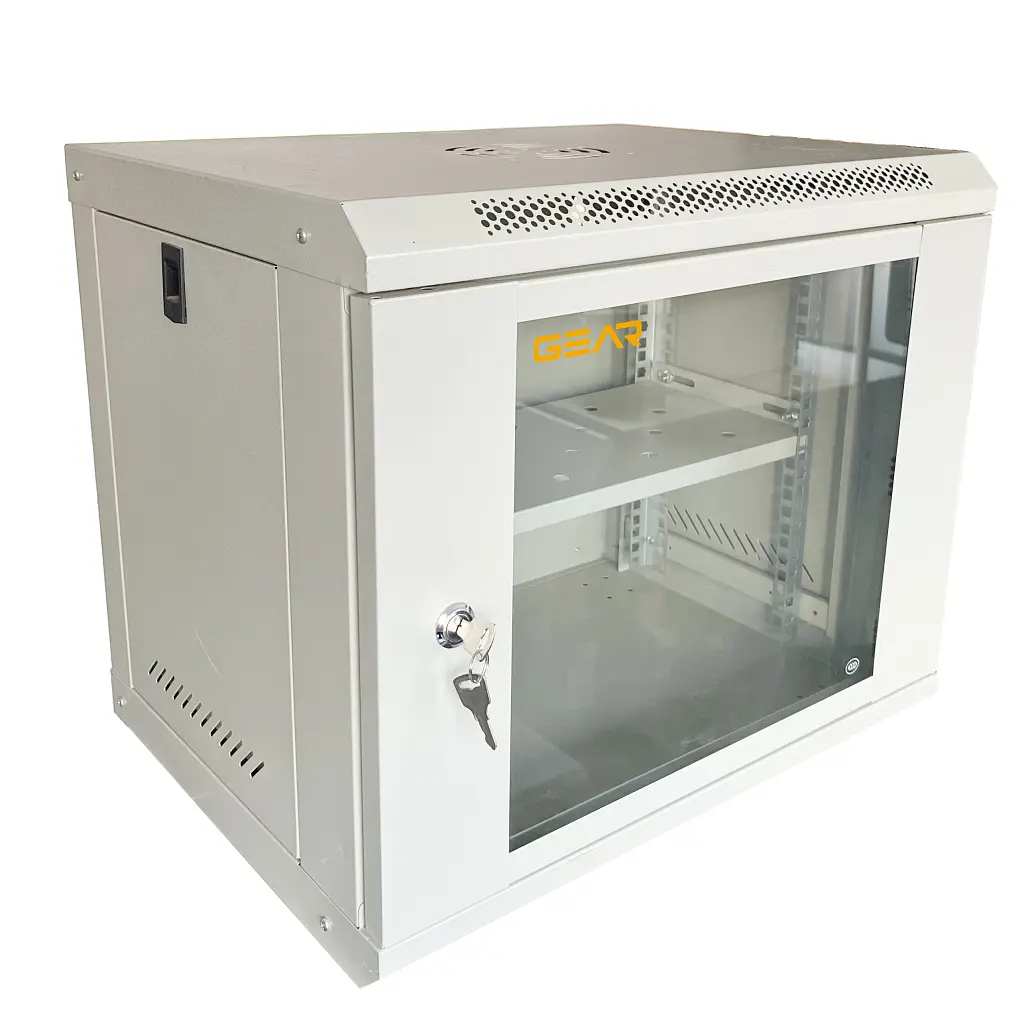 Шафа настінна GEAR 9U 19" 600x600x450 мм, + полиця 19", grey (GWMSN-9U-600-600G) - фото 2
