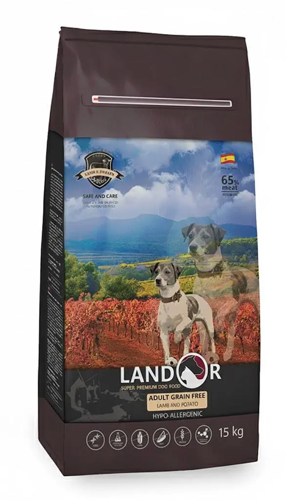 Сухий беззерновий корм Landor Adult GrainFree Lamb&Potato Ландор для дорослих собак Ягня з бататом 15 кг