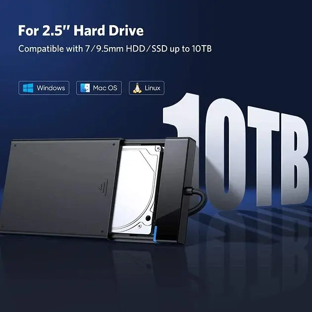 Зовнішній корпус Ugreen 2.5 "USB 3.0 SATA HDD SSD кишеню для жорсткого диска (30847) - фото 2
