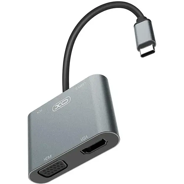 ПК Хаб XO HUB001 4 in 1 сірий - фото 4