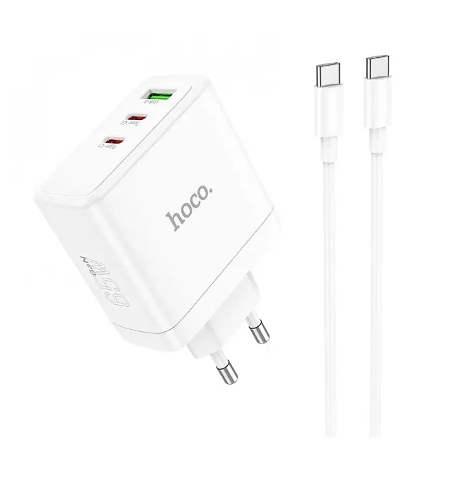 Зарядний комплект Hoco n30 glory pd 65 W three-port (2 c1a) fast charger set - фото 2