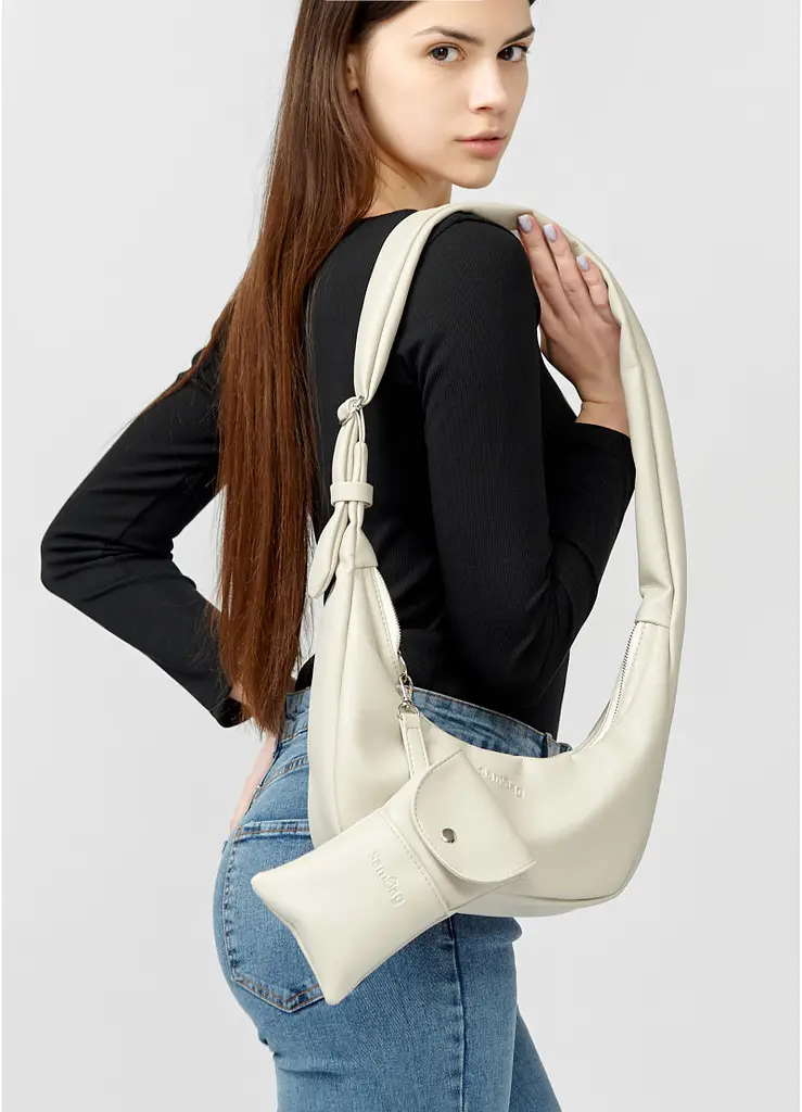 Сумка жіноча Sambag HOBO S білий 30 х 13 х 8 см (53100030) - фото 8