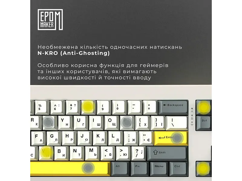 Клавіатура Epomaker Shadow-X White (SHX-W-WL) - фото 4