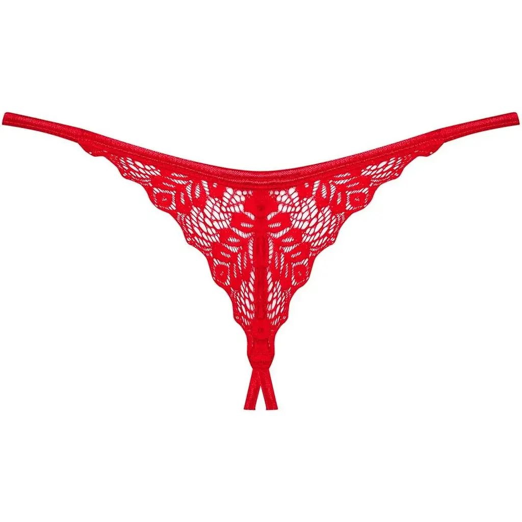 Трусики Obsessive Ingridia crotchless Thong M/L - фото 4