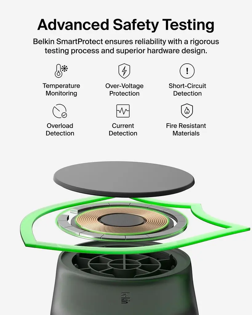 Зарядний пристрій Belkin UltraCharge 2-in-1 Foldable Magnetic Charging 25Вт, чорний (WIZ039KQBK) - фото 9