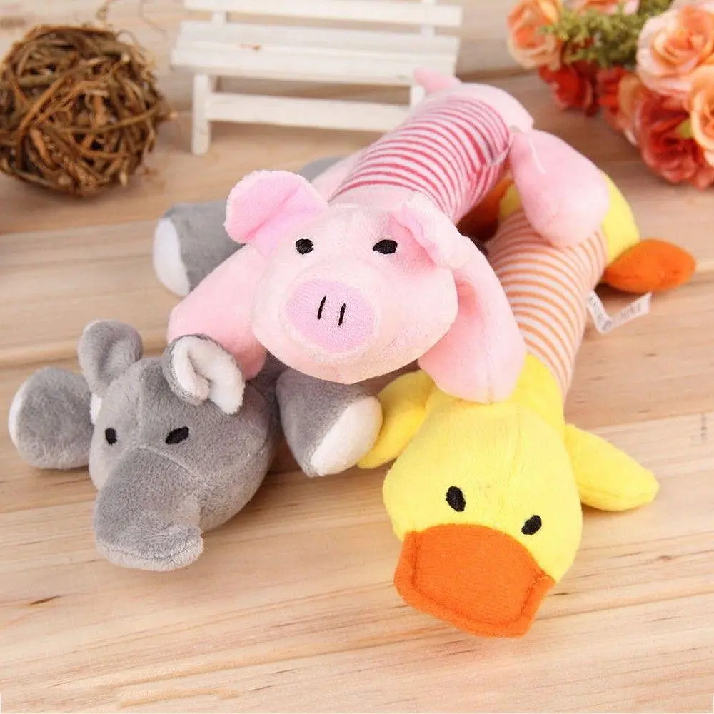 М'яка іграшка для собак Ducling, Elephant & Pig, рожева - фото 4