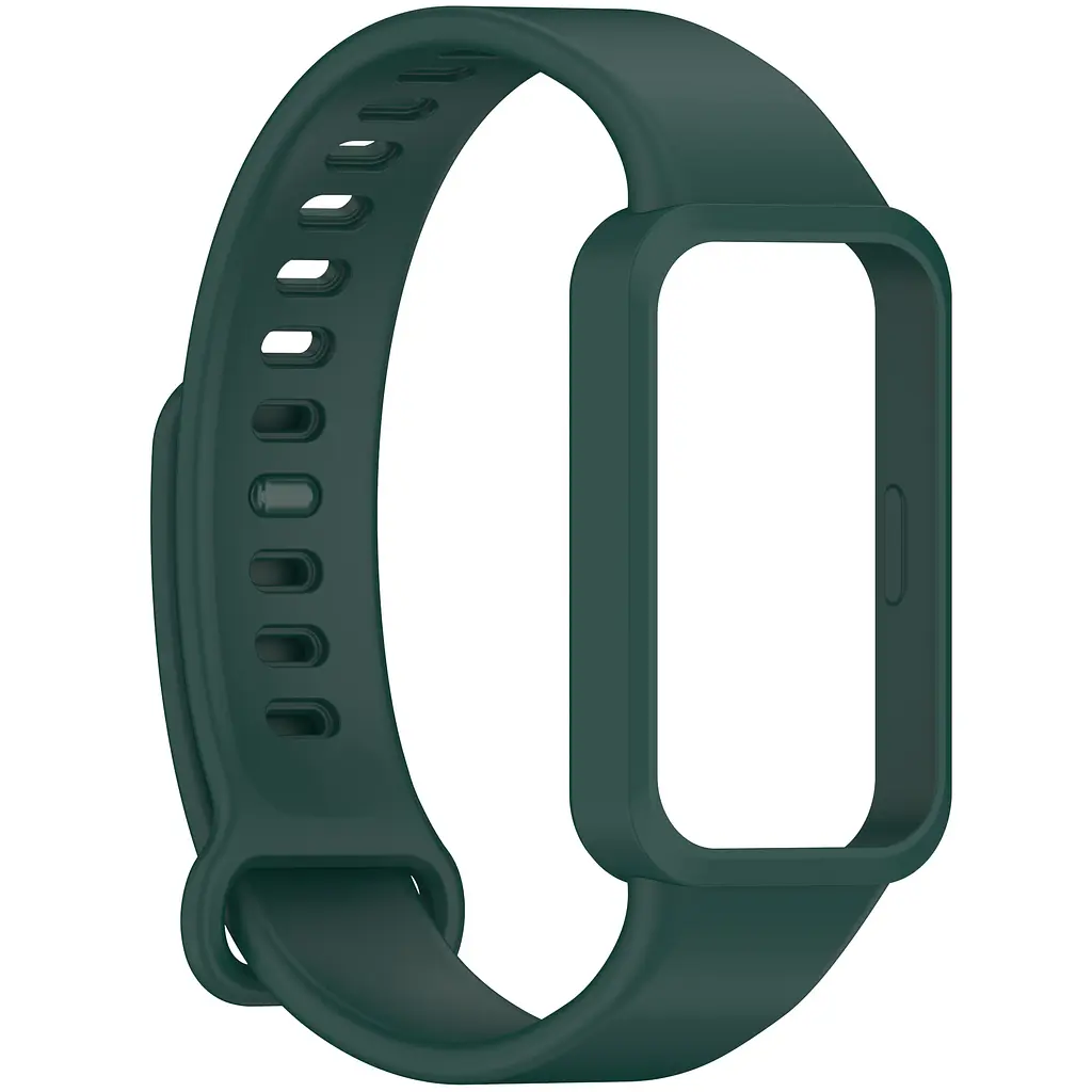 Силіконовий ремінець для фітнес браслетів Xiaomi Smart Band 9 Active Redmi Smart Band 3, Silicone, dark green, зі зручною застібкою, на фітнес трекер та смарт годинник, ArmorStandart (ARM85580) - фото 3