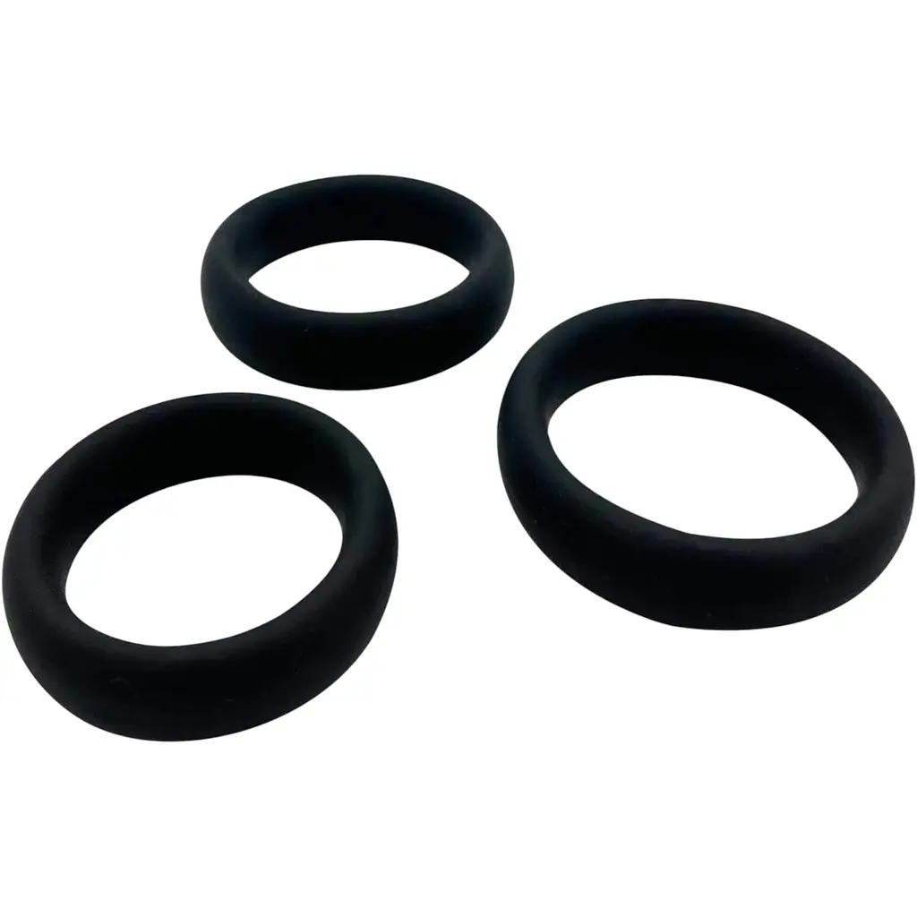 Набір ерекційних кілець Alive Sensual Pleasure Rings 3 шт. чорний - фото 2
