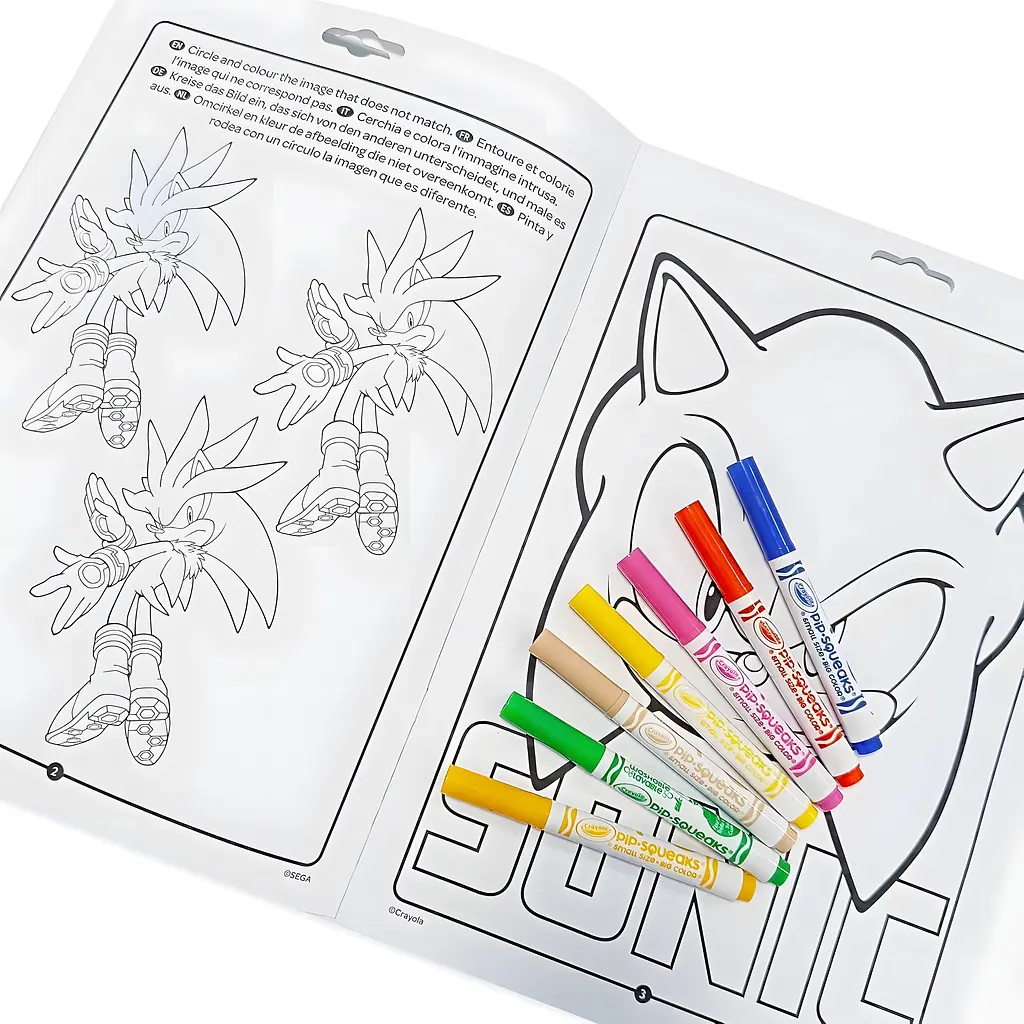 Розмальовка Crayola Sonic 32 сторінки та 7 фломастерів - фото 3