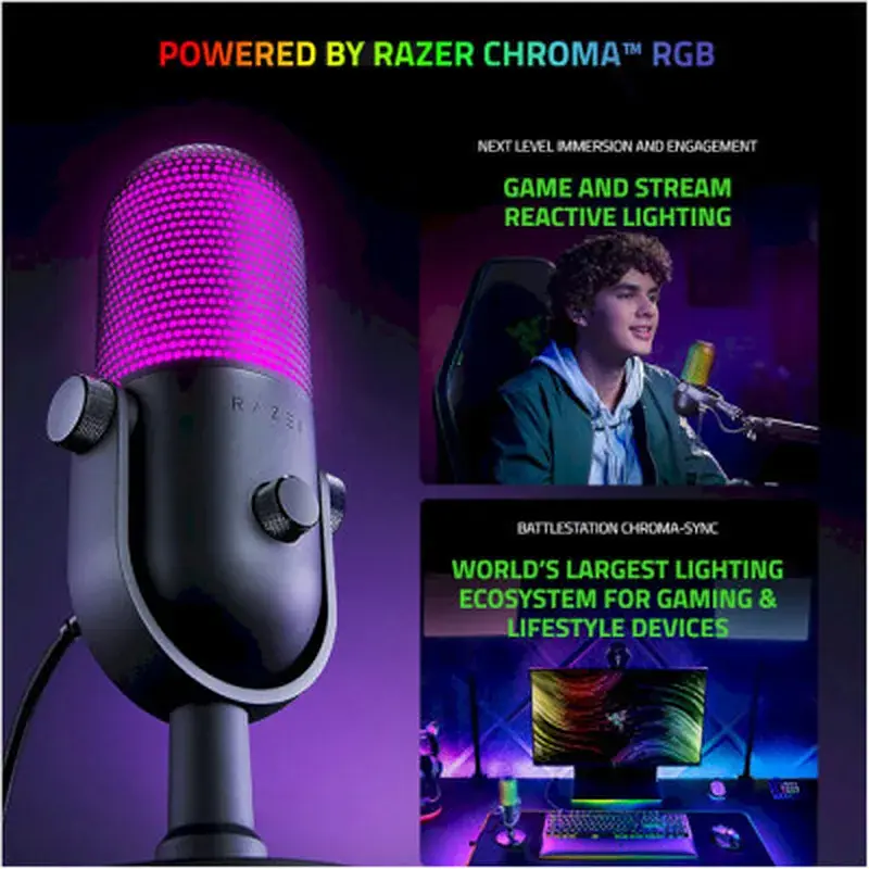 Мікрофон Razer Seiren V3 Chroma White (RZ19-05060200-R3M1) - фото 3