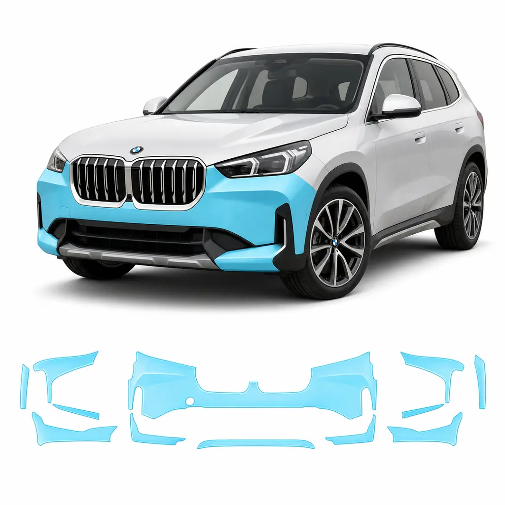 Антигравійна захисна бронеплівка за лекалами для BMW X1 U11 2022- передній бампер