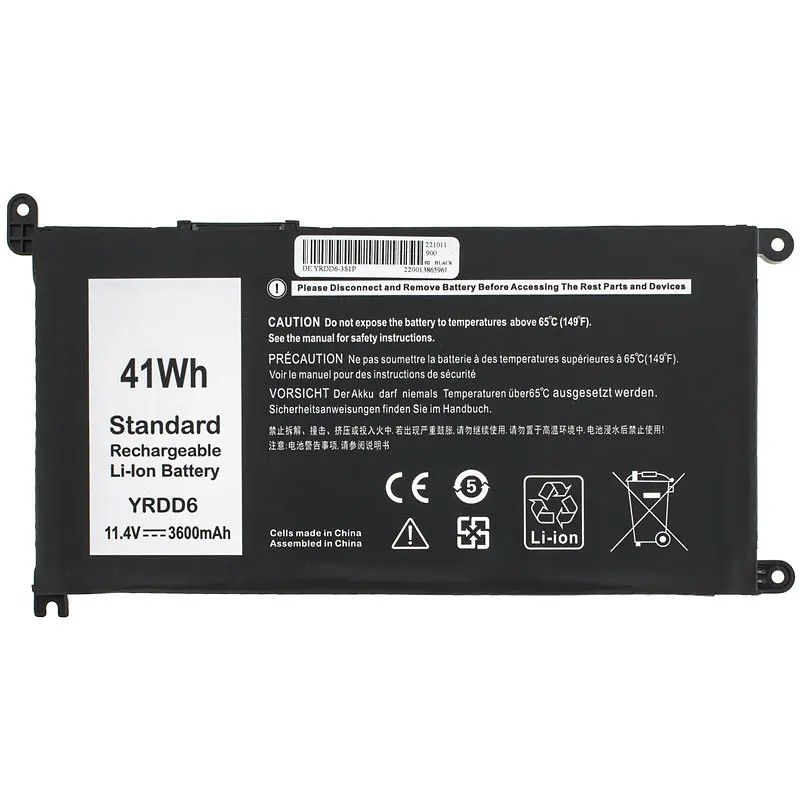 Акумулятор Dell YRDD6 (Vostro 15 3501, 3591, Inspiron 14 5491, 15 5585) 11.4V 3600 mAh Black - фото 3