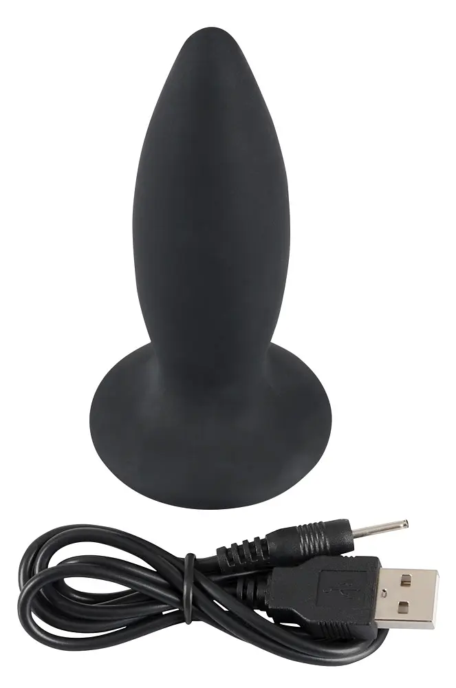 Анальна пробка Black Velvets Rechargeable Plug Small 11 см (чорний) - фото 3
