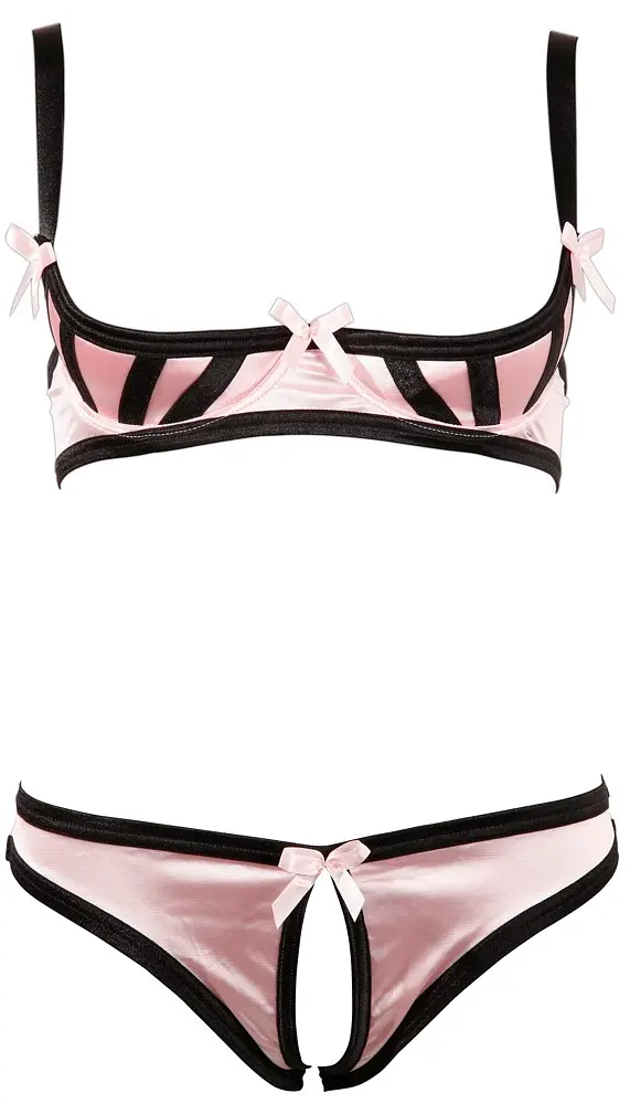 Комплект білизни Cottelli Lingerie Shelf Bra Set, 80B/M (рожевий) - фото 4