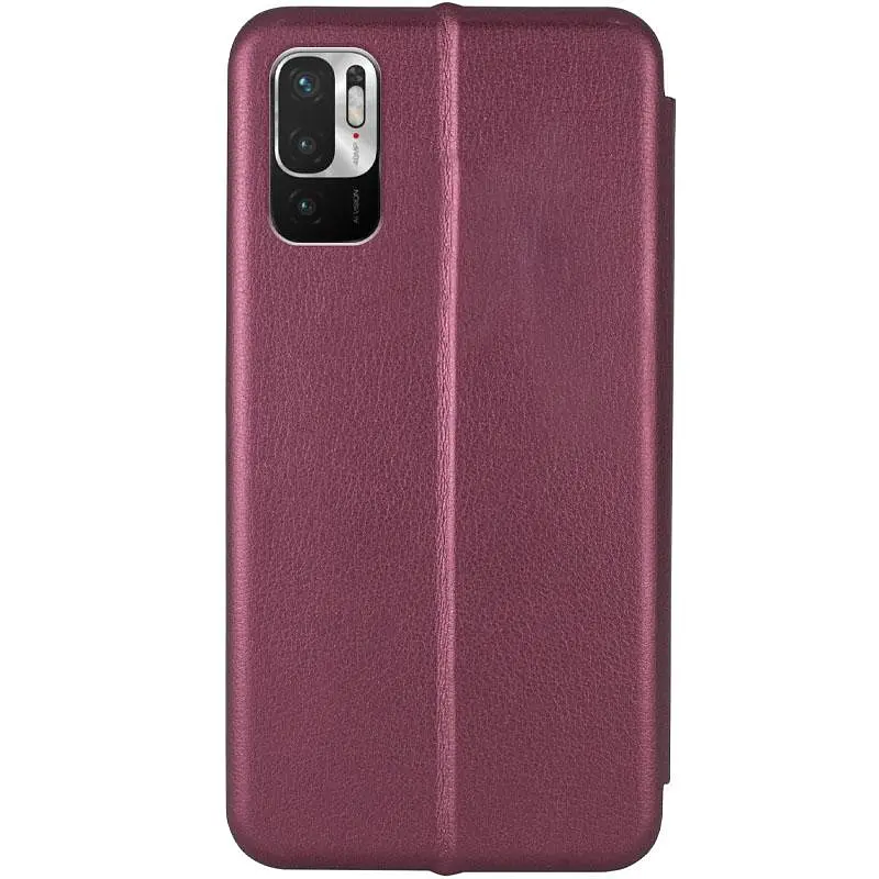 Шкіряний чохол-книжка Classy для Xiaomi Redmi Note 10 5G / Poco M3 Pro Бордовий - фото 4