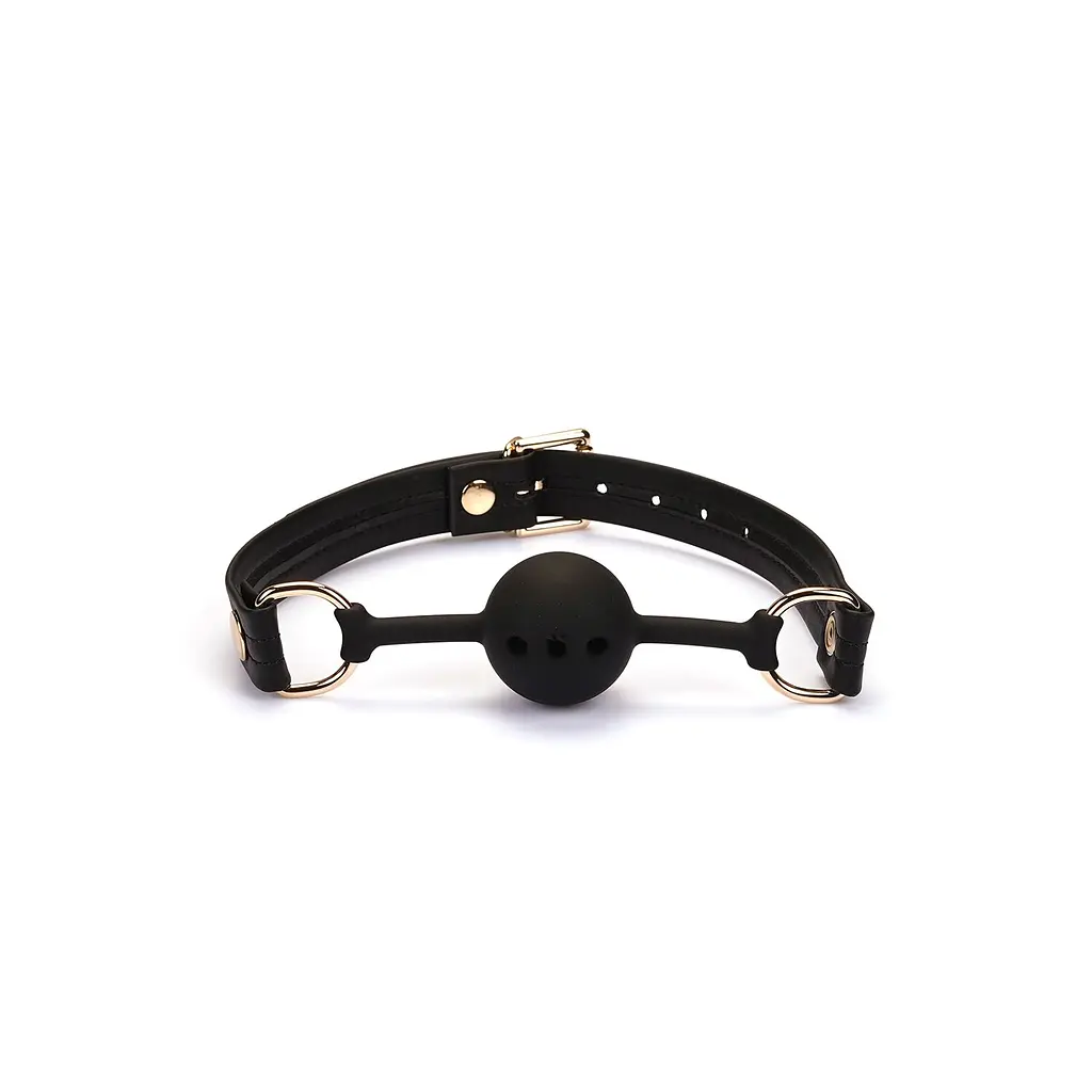 Кляп Liebe Seele Organosilicon Ball Gag 4.3 см чорний - фото 6