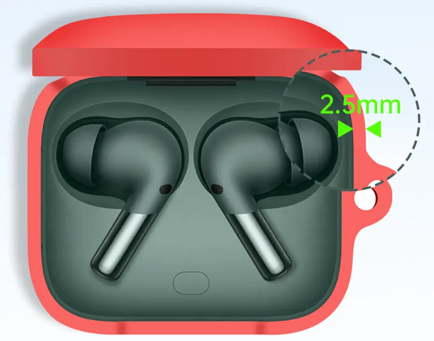 Чехол-накладка DK Silicone Candy Friendly с карабином для OnePlus Buds Pro 2 (red) - фото 3