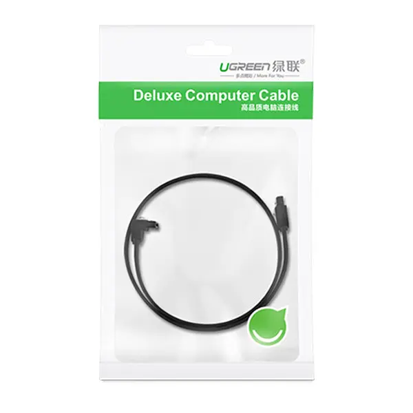 Кабель Ugreen SATA Serial ATA III US217 з блокувальною клямкою 0.5 м Чорний (10376) - фото 2