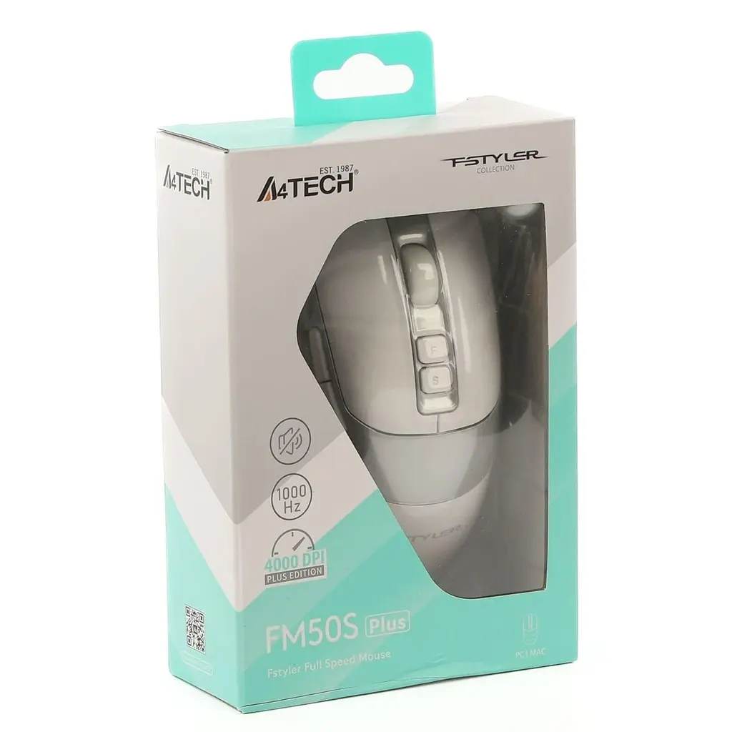 Миша A4Tech Fstyler FM50S Plus (White) Silent USB (FM50S Plus (White)) - фото 10