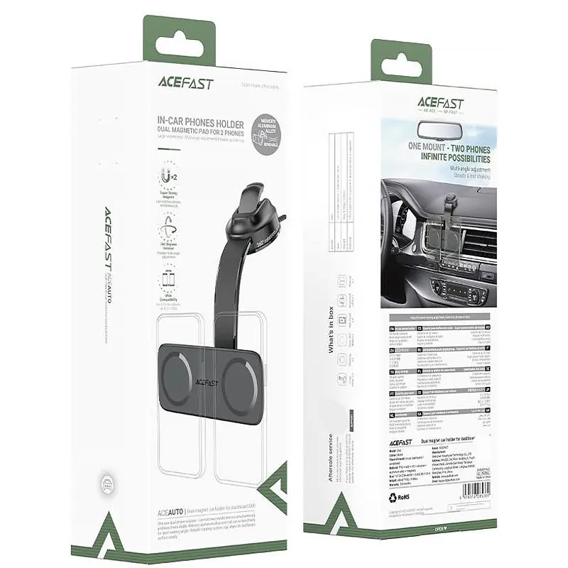 Автодержатель Acefast D60 Dual Mount Black - фото 5