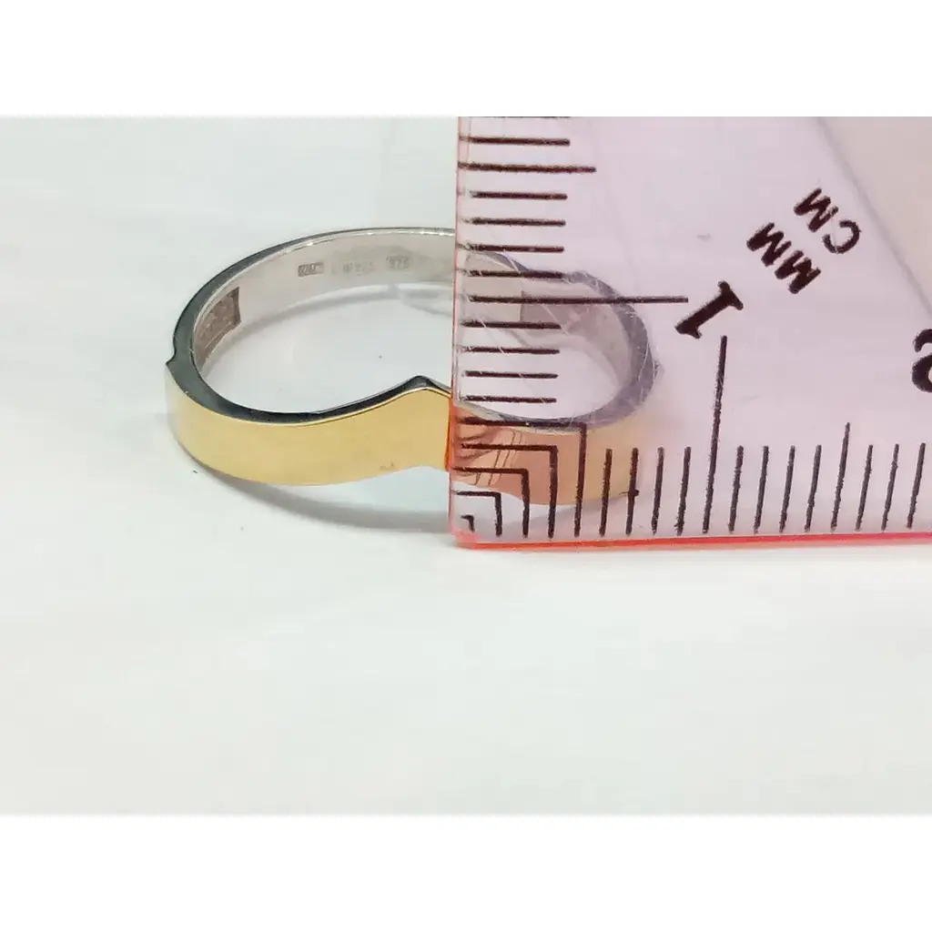 Срібне кільце Лазурит з позолотою. 12088Р 17,5 - фото 5