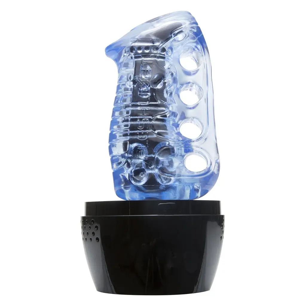 Мастурбатор Fleshlight Fleshskins Grip Blue Ice, надежная фиксация на руке, отлично для пар и минета - фото 3