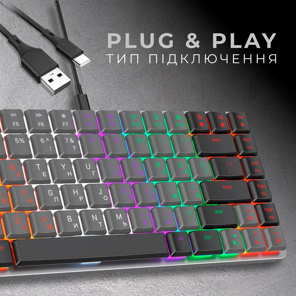 Клавиатура GamePro MK140R Red Switch Dark Gray [MK140R]  [121474] - фото 5