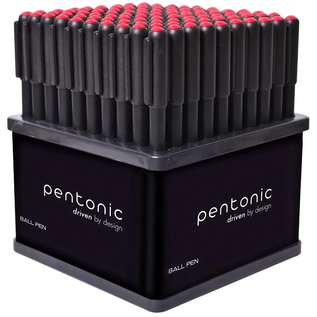 Ручка кулькова масляна Linc Pentonic 0.7 мм стенд 100 шт. червона (412201) - фото 3