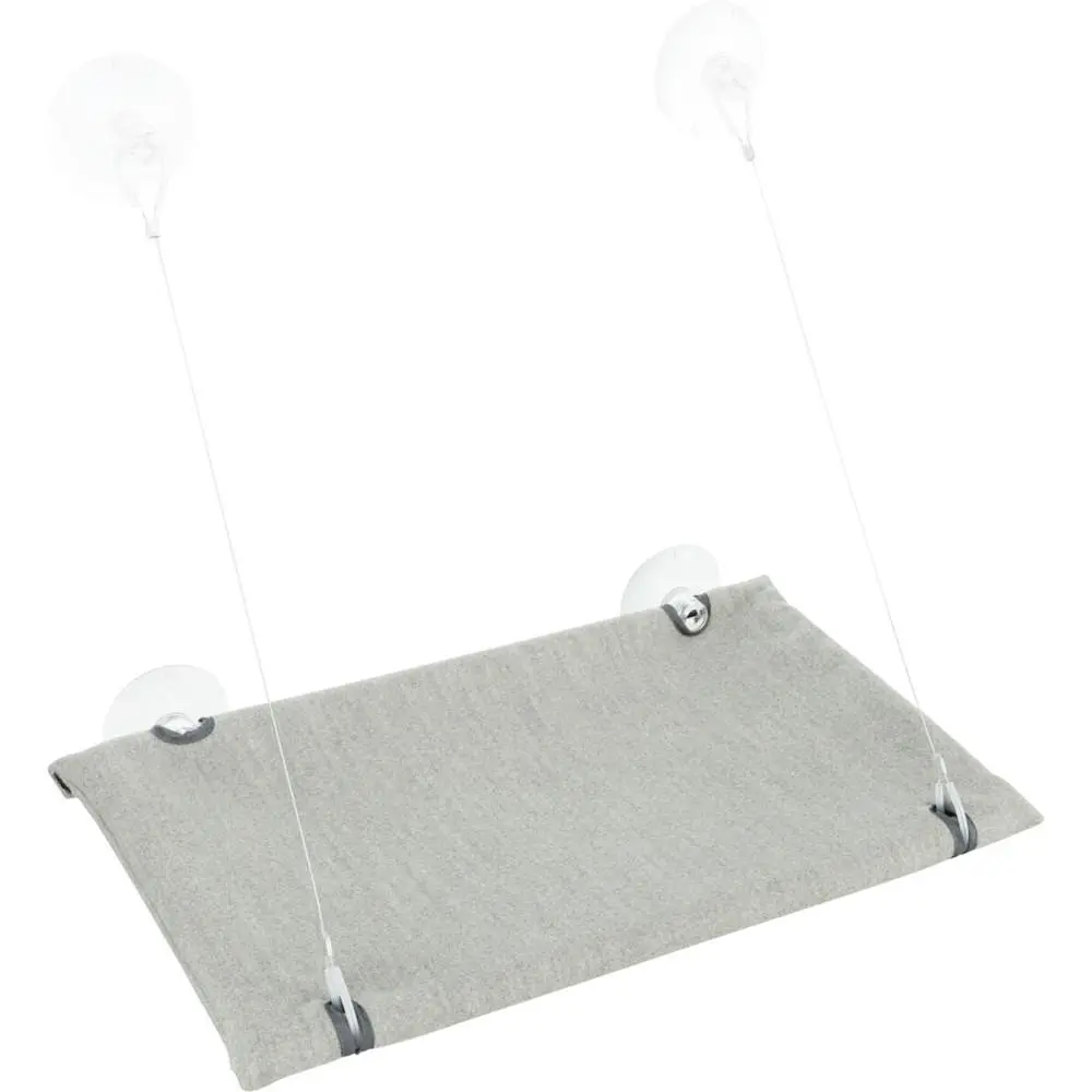 Лежак для кошек Trixie для окна с креплениями велюр серый 50 х 30 см - фото 7